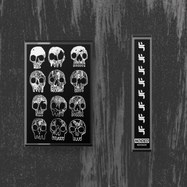 Jon Franz - Investors A collection of skull designs on a black background with a rectangular pattern.